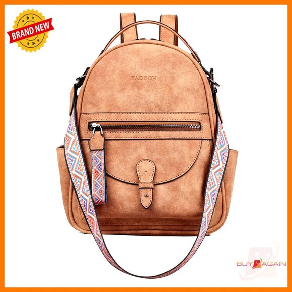 Mini Backpack Purse, Waterproof Leather, 10 Pockets, Shoulder Bag